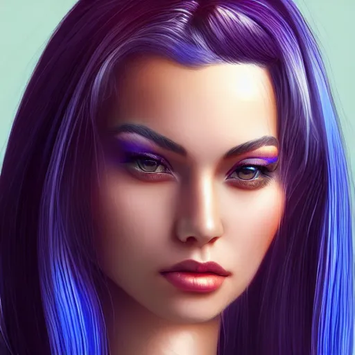 Prompt: electric woman, cute - fine - face, pretty face, oil slick hair, realistic shaded perfect face, extremely fine details, realistic shaded lighting, dynamic background, artgerm, 8 k ultra realistic, highly detailed, character design by dao trong le