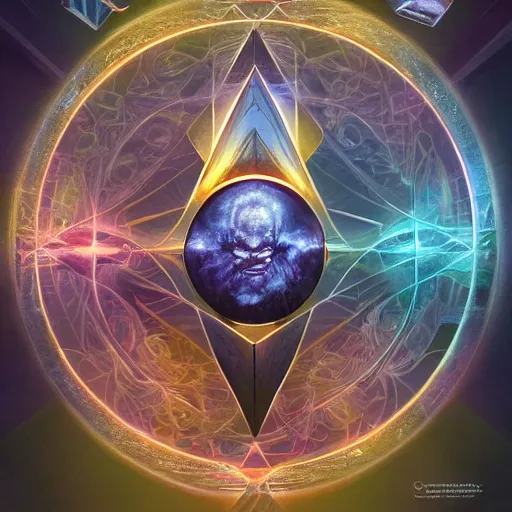 Image similar to void manifold, timeline nexus, ascending universes, shining nordic runes, an illustration of philosophical concept by cgsociety and james gurney