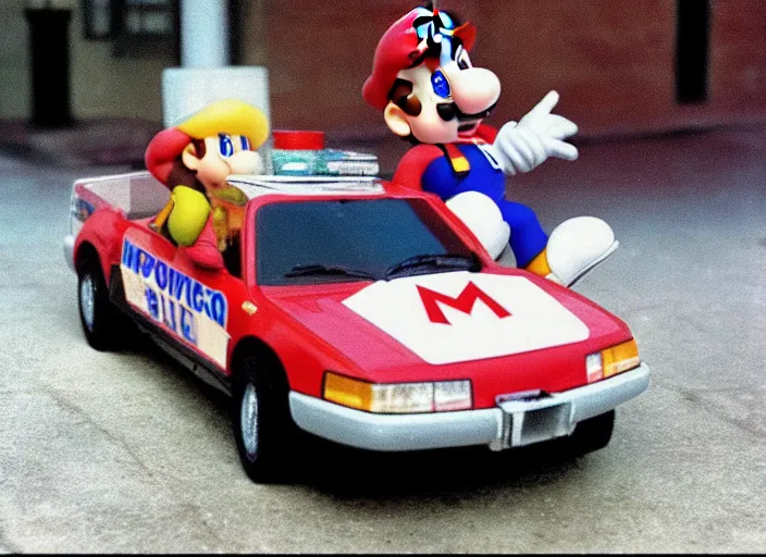 Image similar to 1 9 9 1 live action super mario brother the movie police car