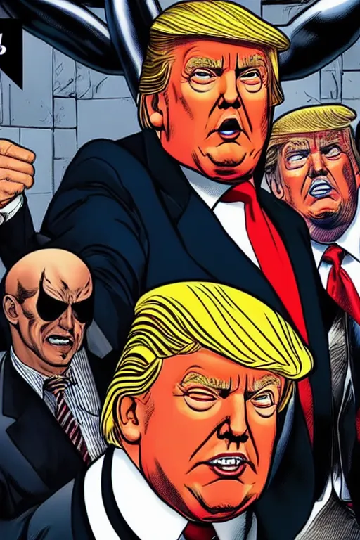 Image similar to donald trump as kingpin in spiderman