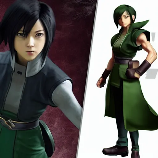 Prompt: toph beifong in final fantasy vii remake, character render, full body shot, highly detailed, in game render