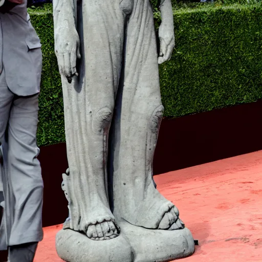 Image similar to ancient 40 foot tall statue of Timothée Chalamet