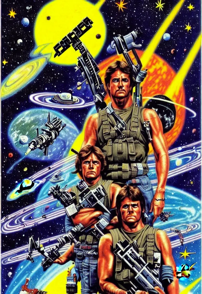 Image similar to space rambo - movie poster, 1 9 8 8, hq print