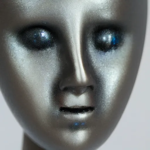 Prompt: girl made from mother of pearl 4 k close up