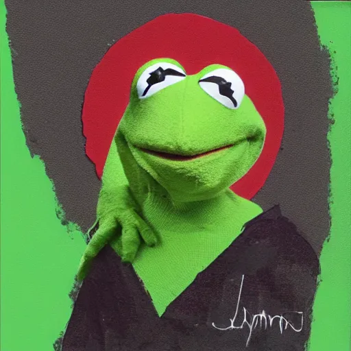 Image similar to portrait of jordan petersen as kermit the frog