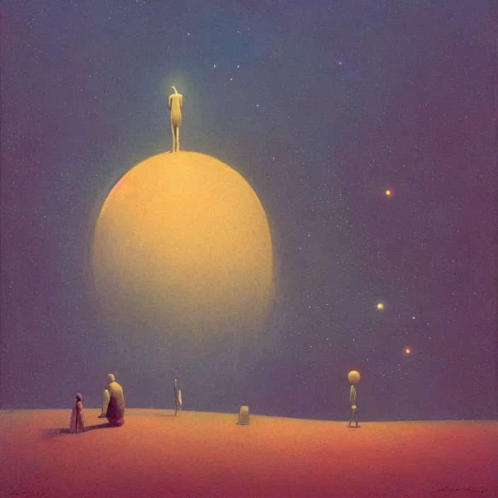 Image similar to the stars are calling me to go home, science fiction, Edward Hopper and James Gilleard, Zdzislaw Beksinski, highly detailed