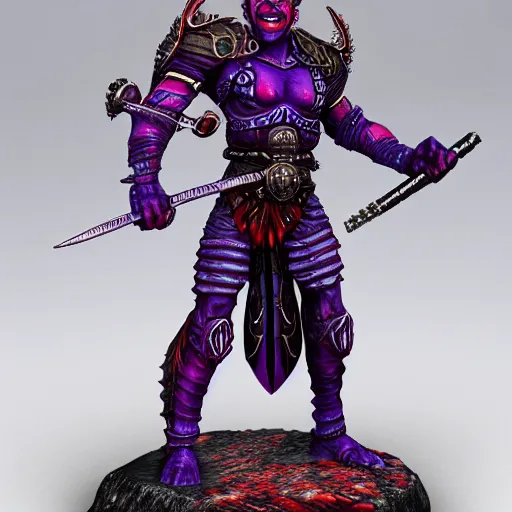Prompt: githyanki warrior, style of hydro74, red and purple, detailed, 4k