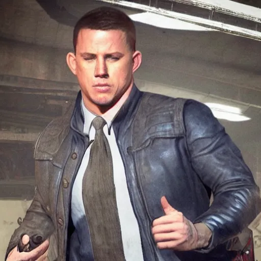 Image similar to channing tatum cameos in fallout