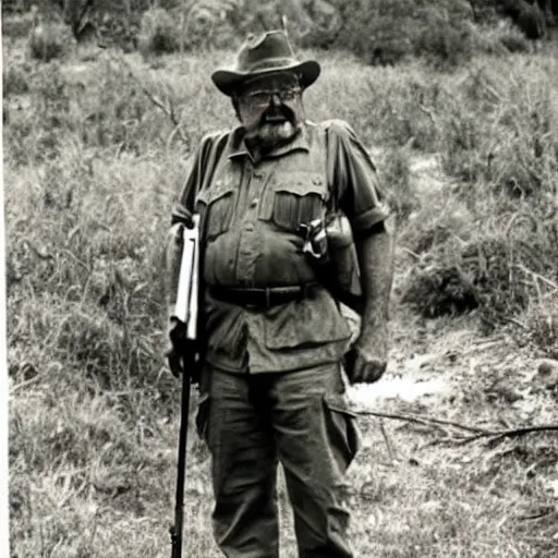 Image similar to photograph of wilford brimley as a soldier in the rhodesian bush war, award winning