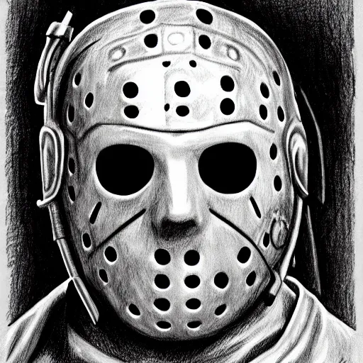 Prompt: Jason Voorhees drawn by da Vinci 4K detail