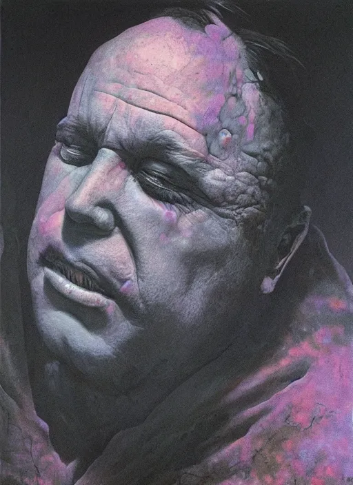 Image similar to alex jones by zdzislaw beksinski and lisa frank