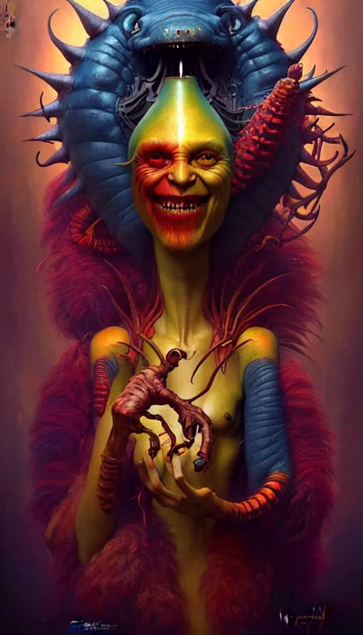 Prompt: exquisite imaginative friendly weird creature poster art humanoid colourful movie art by : : weta studio tom bagshaw james jean frank frazetta