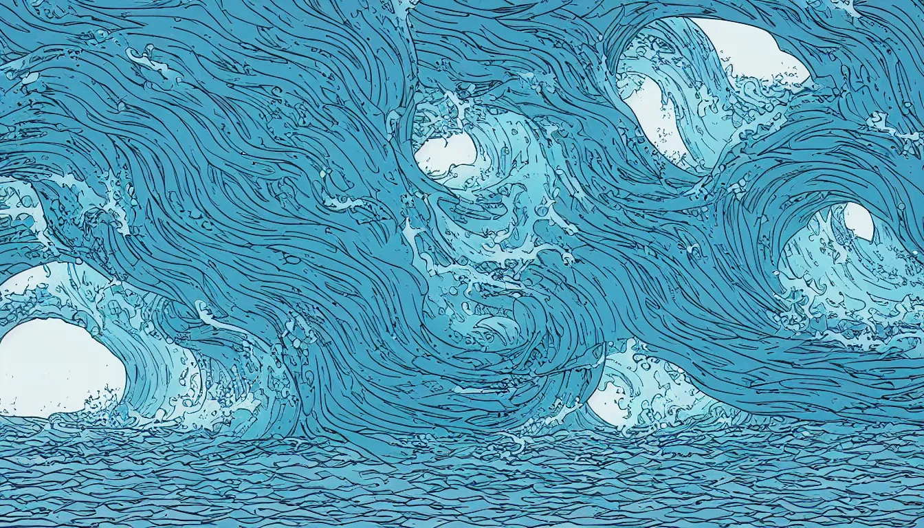 Image similar to ocean wave by Josan Gonzalez, minimalist, detailed