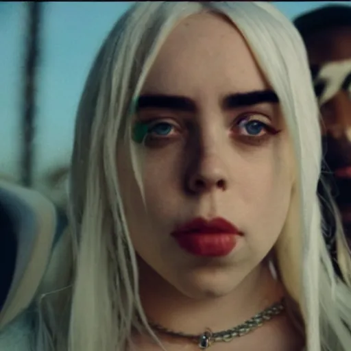 Prompt: Billie Eilish in a Tupac music video