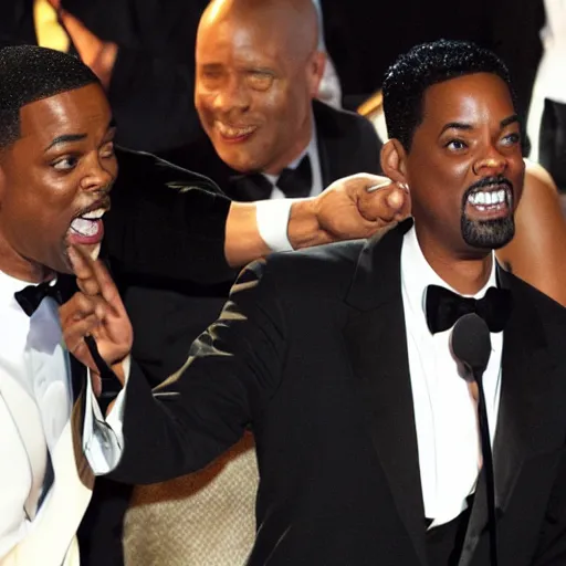 Image similar to photo of chris rock slapping will smith at the oscar's