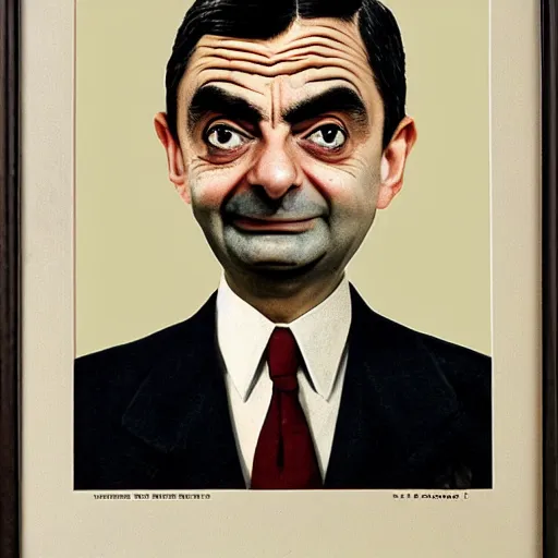 Prompt: Mr. Bean portrait in World War 2