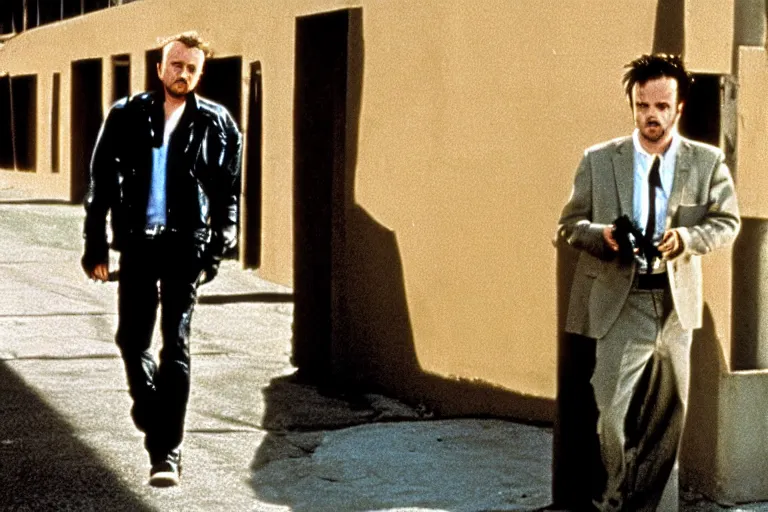 Image similar to jesse pinkman in reservoir dogs, film still