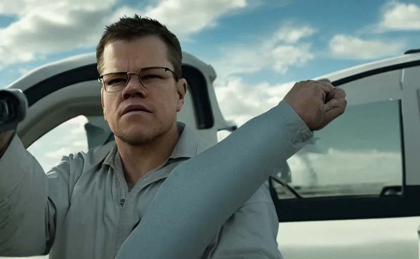 Image similar to Matt Damon as Todd Alquist in 'Breaking Bad' (2013), movie still frame, oscar nominated cinematography, volumetric lighting, 8k resolution, beautiful composition