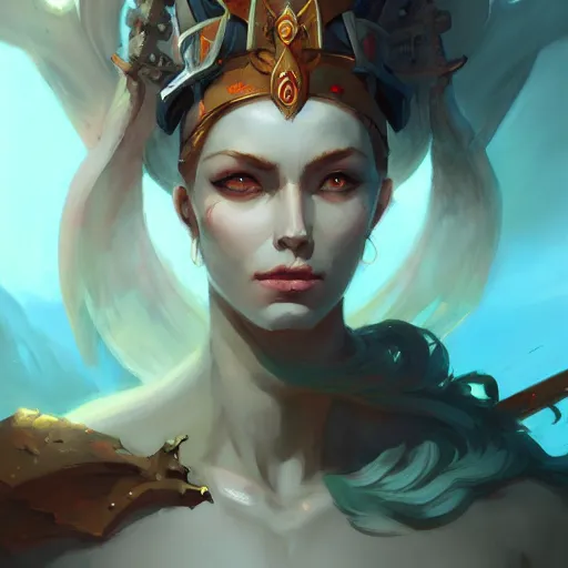 Image similar to portrait of a goddess of war by pete mohrbacher and greg rutkowski and wlop and artgerm, digital art, unreal engine 5, trending on artstation, deviantart, pinterest, rule of thirds, 4 k uhd image