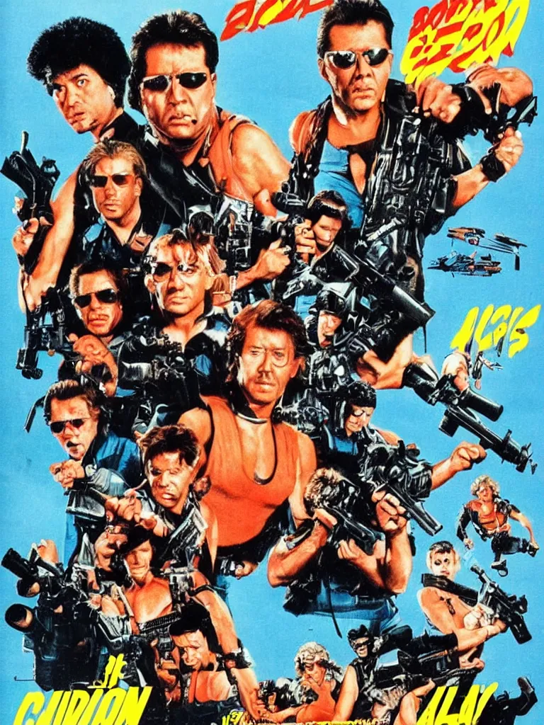 Image similar to 80s action movie poster
