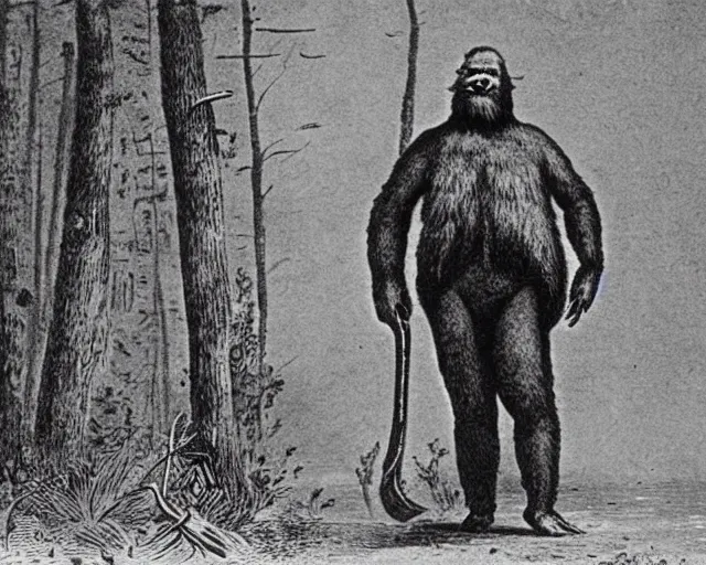 Image similar to 1870s sasquatch