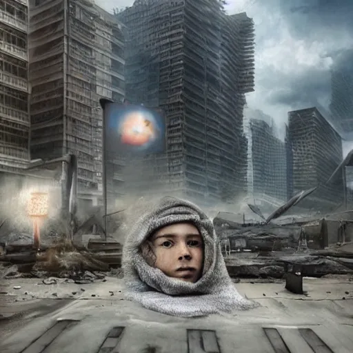 Image similar to A dystopian future, hyper realistic, HD, HQ, photo realistic