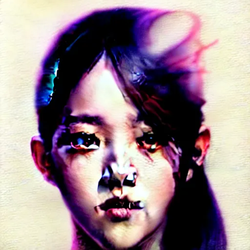 Image similar to jisoo of blackpink, hyperrealistic portrait, bladerunner street, by karol bak and agnes cecile and artgerm, fantasy art, photo realistic, dynamic lighting, artstation, poster, volumetric lighting, very detailed face, 8 k, award winning