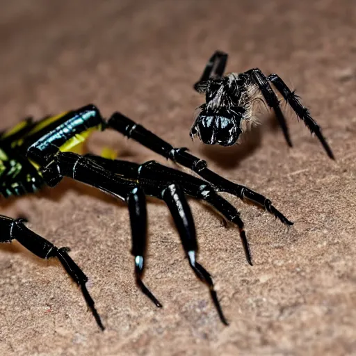 Prompt: centipede and spider mutant animal