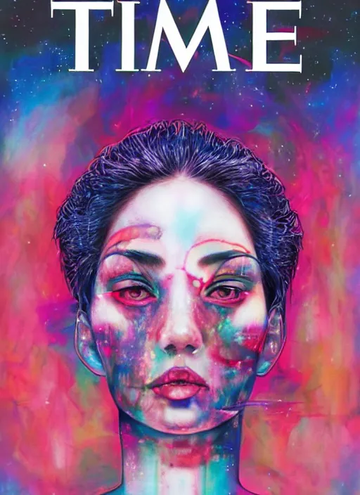 Prompt: TIME magazine cover, the coming AI singularity, by Tadao Ando and Harumi Hironaka, 4k