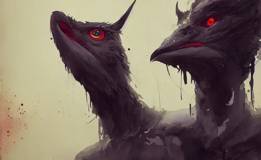 Image similar to a painting of delibirb 6 6 6 trending on artstation in the style of greg rutkowski, 3 d, watercolor, male, portrait, wisdom