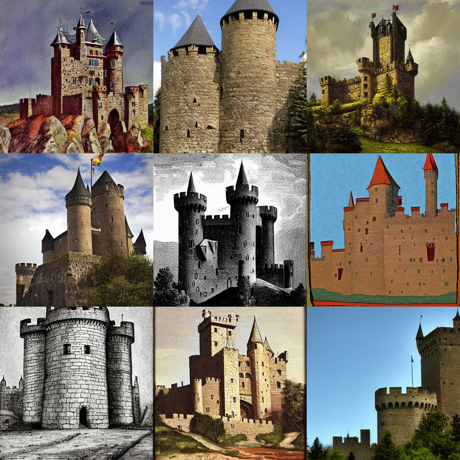 Prompt: medieval castle, by harry sternberg