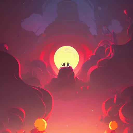Prompt: moon webtoon cover art by anton fadeev and ghibli and wlop
