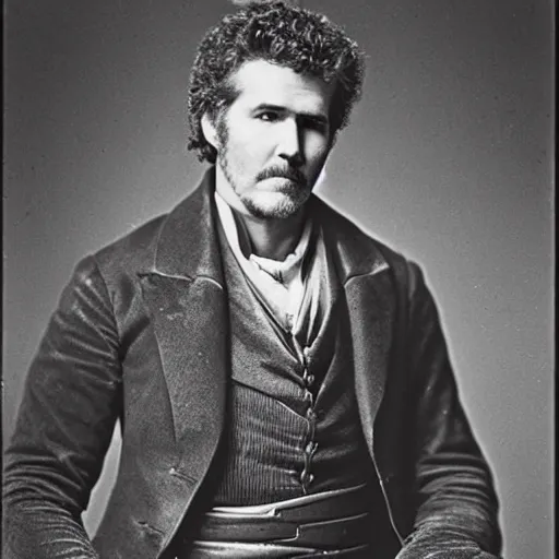 Image similar to will farrell in the old west, 1 8 0 0 s, historical image, crisp, highly detailed, high resolution