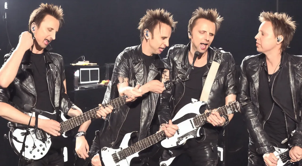 Image similar to matt bellamy and james hetfield, 2 0 1 6 live music video, official music video