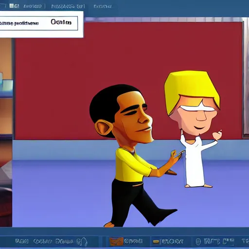Image similar to screenshot of obama in jack and dexter 2, good graphic, highly detailed, rtx engine, nvidia geforce
