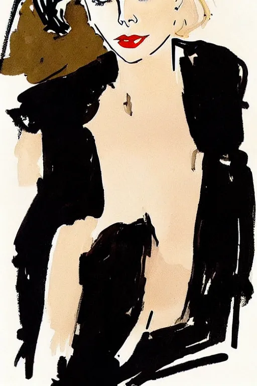 Image similar to beautiful portrait of Charlize Theron by Milo manara and David downton