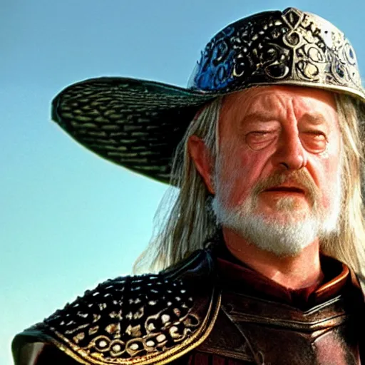 Image similar to theoden king of rohan wearing sombrero