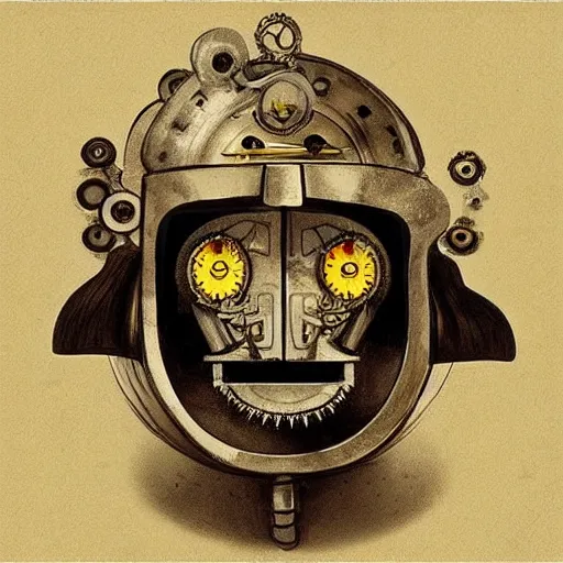 Image similar to “ a clockwork captain nemo mammouth”