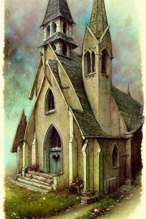 Image similar to (((((1950s fairy tale church . muted colors.))))) by Jean-Baptiste Monge !!!!!!!!!!!!!!!!!!!!!!!!!!!