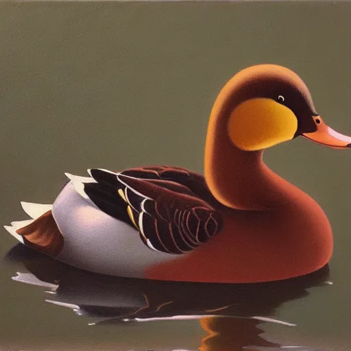 Prompt: a duck on the prowl oil painting raphael