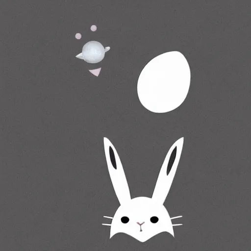 Image similar to A rabbit full of hope, looking for a black hole in an infinite time loop by llia yu Bunny eggs at Easter