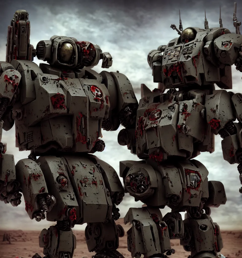 Image similar to cinematic still of a zombie heavy mech military space marine, by kow yokoyama, maschinen krieger, hobby japan, stormy post apocalyptic desert, highly detailed, 3 5 mm, shot with canon 5 d mark ii, face detail, rob bottin, rick baker, jordu schell, artstation, cg society, soft illumination