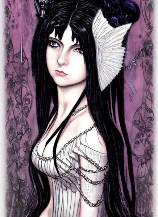 Image similar to ( ( gothic # ) ) princess portrait *. *. by battle angel alita * *, rene lalique, highly detailded, ( ( misa amane # ) ), by william - adolphe bouguerea *. *