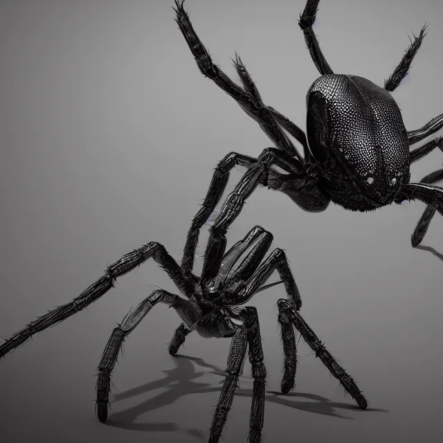 Image similar to queen elizabeth reimagined as a giant spider, dark cinematic, volumetric, realistic, 3 d render, cinematic lighting, ray tracing, cinematic, unreal engine 5, unreal engine render, octane render, hyper realistic, photo, 8 k