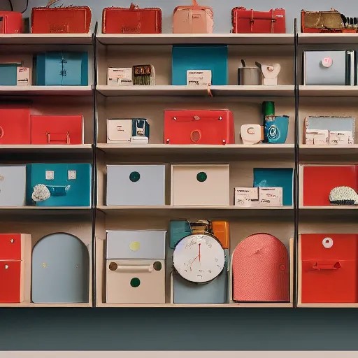 Prompt: the wes anderson section of ikea, 4 k