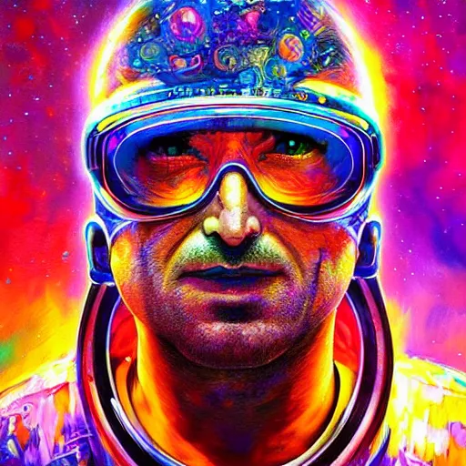 Prompt: Dominic Purcell an extremely psychedelic experience, colorful, surreal, dramatic lighting, cosmonaut, LSD, face, detailed, intricate, elegant, highly detailed, digital painting, artstation, concept art, smooth, sharp focus, illustration, art by Sam Spratt, Dan Mumford, Artem Demura and Alphonse Mucha