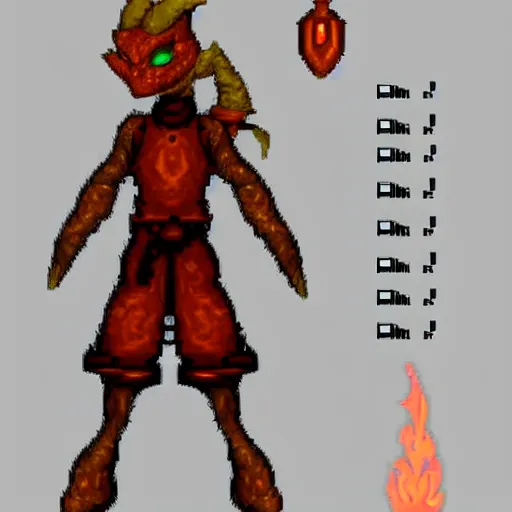 Prompt: PSX JRPG character portrait of a goblin fire mage