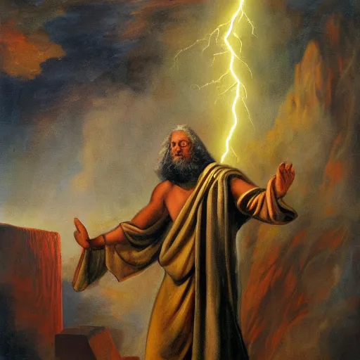 moses and the ten commandments painting