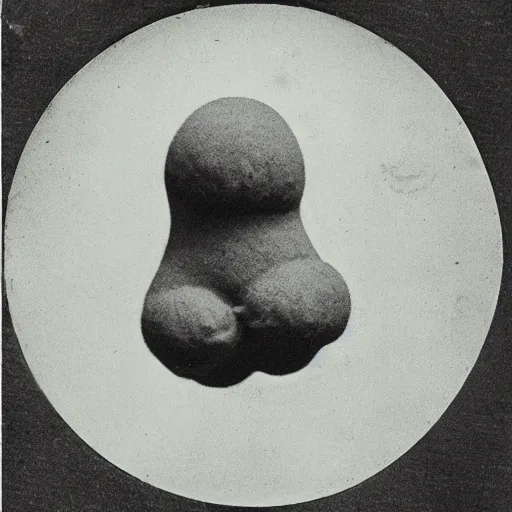 Prompt: a mid 1 9 0 0 s photograph of a cloud shaped like a peanut in the morning sky