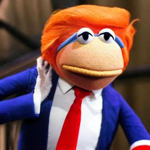 Image similar to donald trump muppet, jim henson